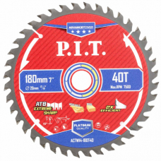 Диск пильный по дереву P.I.T. ADVANCE 180x20x1,4 мм, 40T Carbide, зуб ATB 15° (ACTW14-180T40)